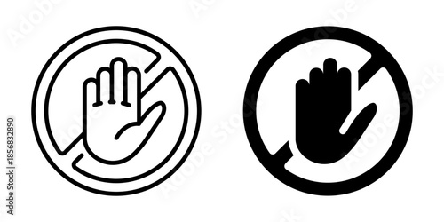 Round stop sign icons in bold and linear styles