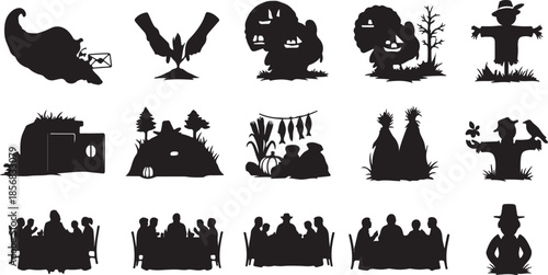Halloween icons isolated on transparent background