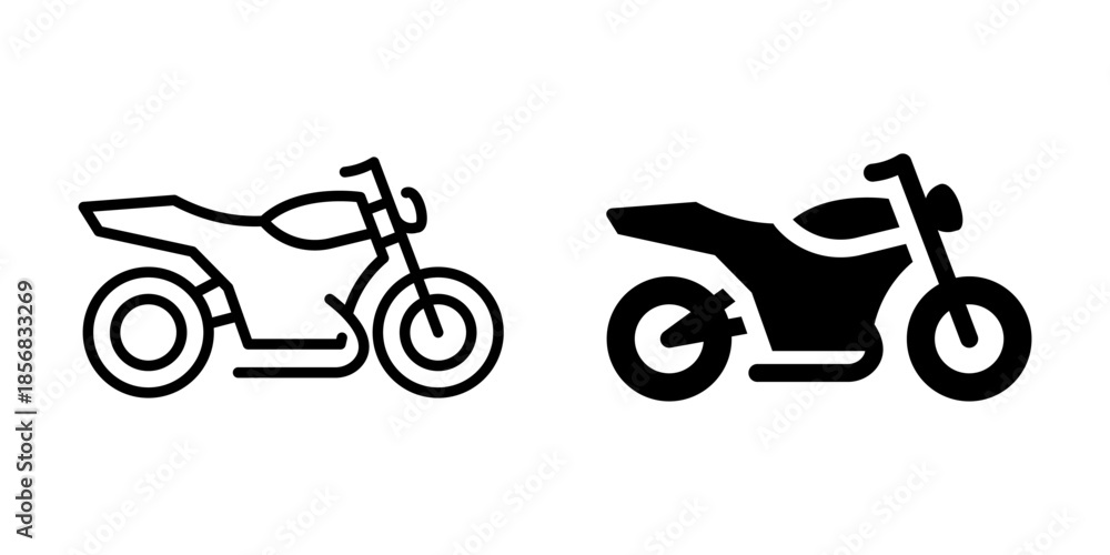 Obraz premium Minimalist motorcycle line art set for modern design projects