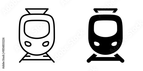 Modern train outline and silhouette design with high-speed rail concept