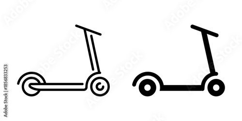 Minimalist electric scooter icons: linear and bold design choices for personal transport