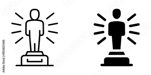 Award ceremony icons in bold and outline styles