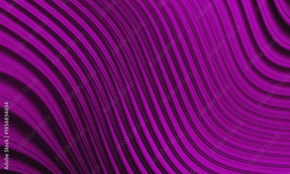 Fototapeta premium Abstract 3D purple wavy background with grainy texture. Elegant flowing silk fabric effect for modern luxury designs, banners, and creative digital art backdrops. High quality.