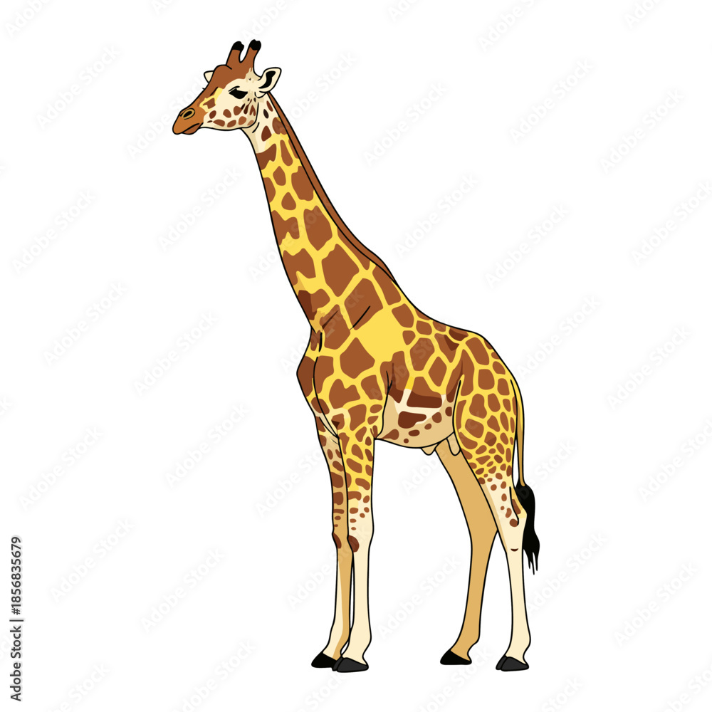 Naklejka premium giraffe on white background