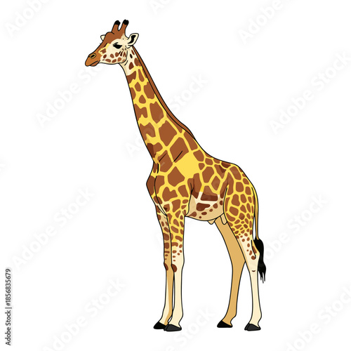 giraffe on white background