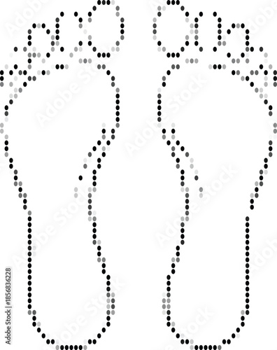 Footprints Vector Illustration, Sole Imprint Design And Foot Trace