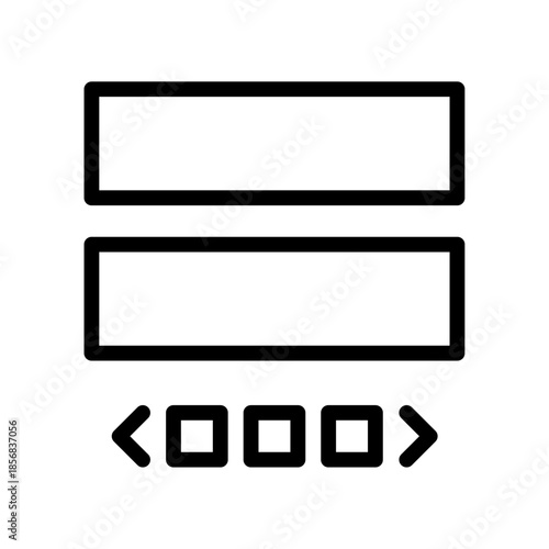 Layout arrange icon vector isolated on background. Trendy graphic symbol. Editable stroke in minimalistic outline style. Symbol for design. Webpage Glyph Icon Vector Illustration.
