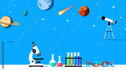 Science and space theme illustration