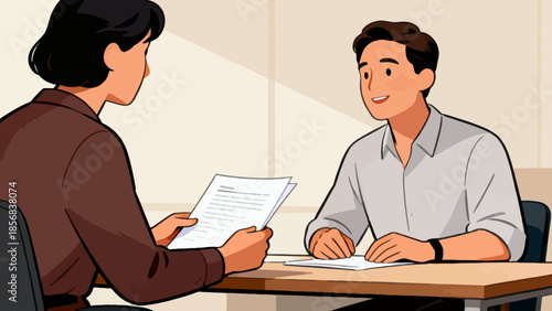 Personnel interview between two individuals