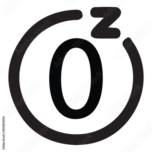 Single Oxygen O 2 Molecule and Clean Air Solid Icon