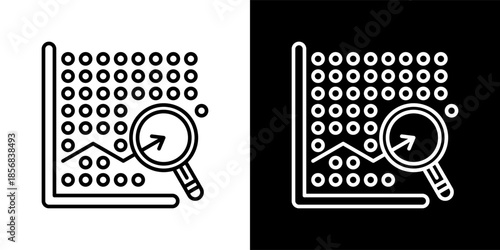 correlation icon set in black and white outline vector illustration