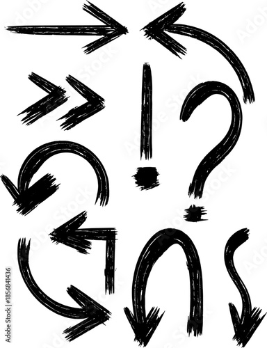 set of hand drawn arrows vector illystration