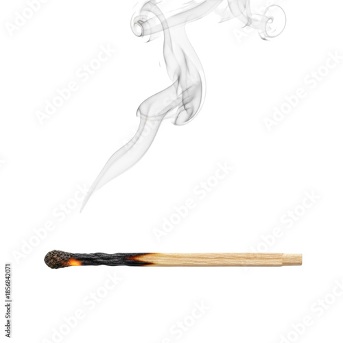 Burning matchstick with smoke
