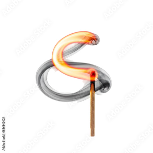 Burning match creating smoke