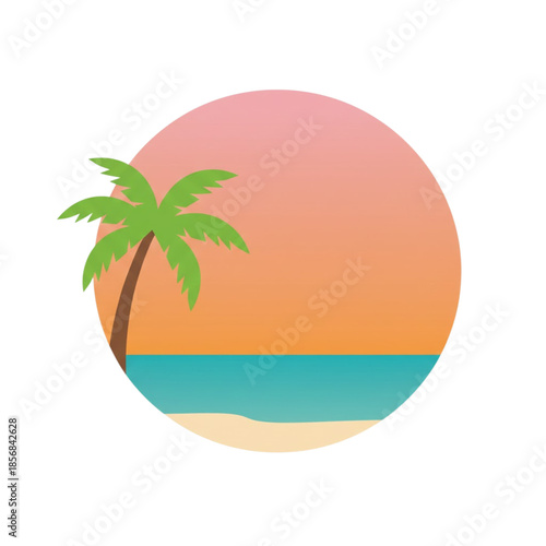 Tropical sunset over the beach