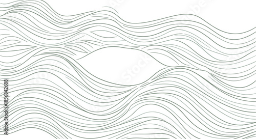 Abstract background of hand-drawn, flowing wavy lines in a subtle green-grey tone, creating a texture of calm, gentle movement.