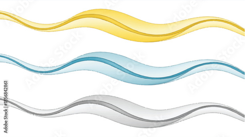 A digital illustration of three flowing wave designs arranged vertically against a white background (3)_traced