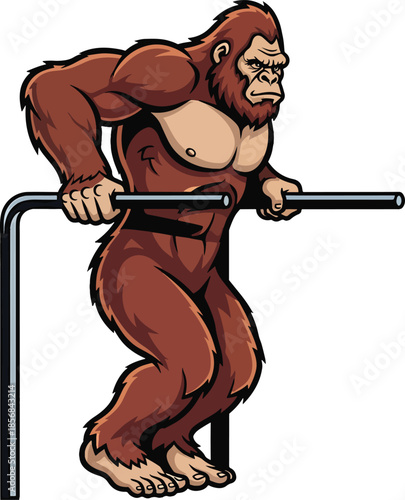 Gorilla Parallel Bar Dip Strength Illustration