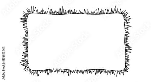 A hand-drawn rectangular frame with a jagged, spiky, and messy border, providing a raw and energetic edge for creative projects.