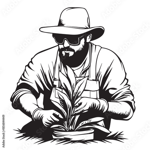 gardener with his hat