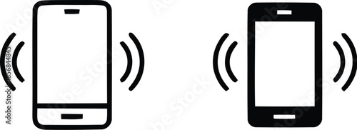 Phone icon set. Contact us symbol. Telephone call sign. Cell phone, ringing phone, Vector illustration.