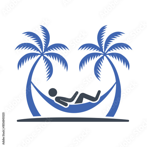 Person relaxing in a hammock symbol