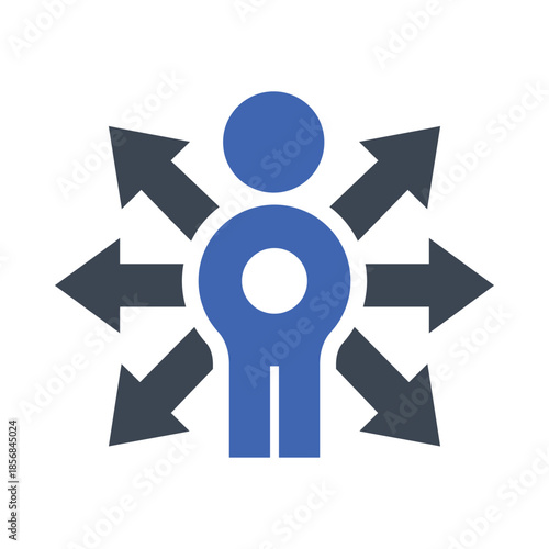 Person standing at a crossroads icon