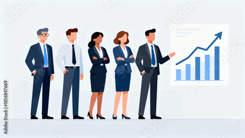 Business team with growth chart