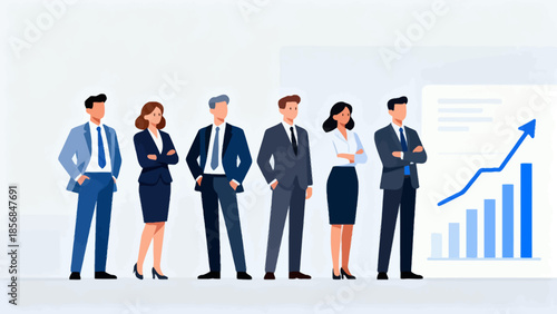 Business team with growth chart