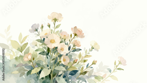 Watercolor floral bouquet