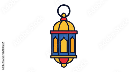 Vibrant decorative lantern icon symbolizing the spirit of ramadhan celebrations, tradition, and peaceful reflection during holy periods