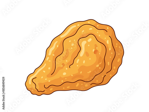 Crispy Fried Chicken Wing Isolated on White Background Appetizing Fast Food Snack