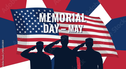 Memorial Day USA: Soldiers Saluting American Flag, National Holiday Tribute