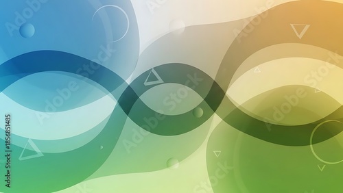 Abstract colorful swirls with geometric shapes