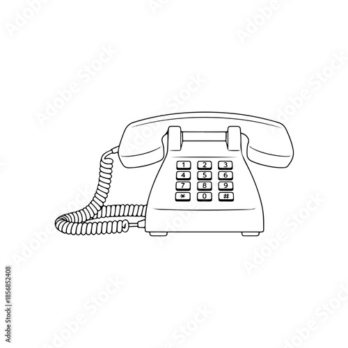 Vintage telephone isolated on transparent background