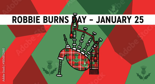 Robbie Burns Day January 25th Scottish Bagpipes Tartan Celebration Background