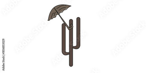 Isolated objects set including a bird of paradise with black and white pencils and umbrella illustration featuring steel dentist tool equipment and metal scissors 