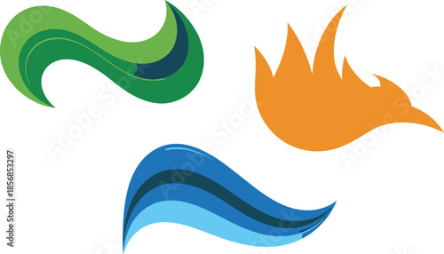 Abstract Fluid Shapes in Vibrant Colors with Dynamic Movement and Energy for Modern Branding