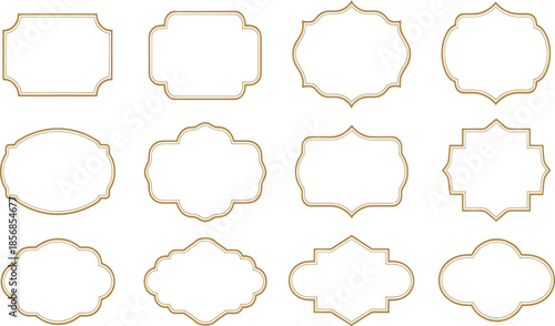 Vector Collection of Ornate Golden Decorative Frames and Elegant Borders for Design Projects