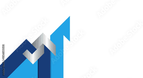 Abstract Arrow Graph Upward Trend Isolated