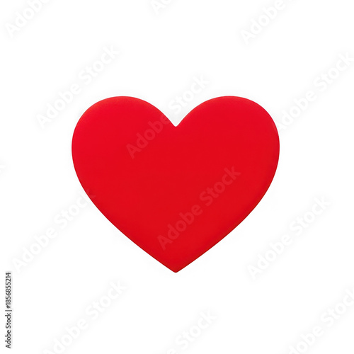 Red heart symbol on white background isolated on transparent background