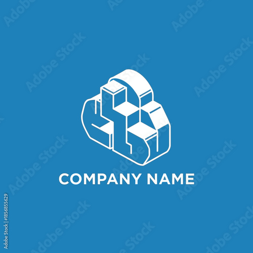 Corporate Logo Design Template with Cubes.