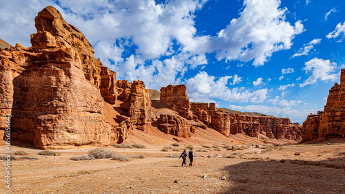 Charyn Canyon, Valley of Castles. The excellence of Kazakhstan. Panorama of natural unusual landscape