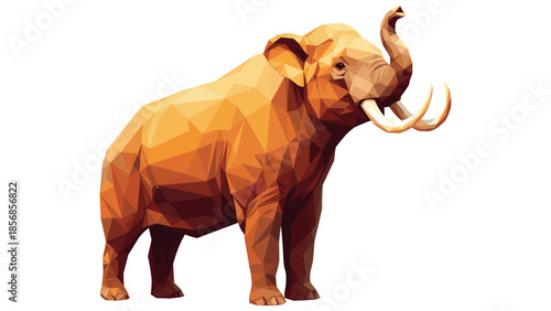 Geometric polygon elephant: stylish low poly design for modern art projects