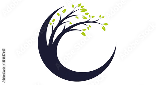 Growth and Renewal Tree Symbol for Eco-Friendly Business, Sustainability, and Wellness Branding