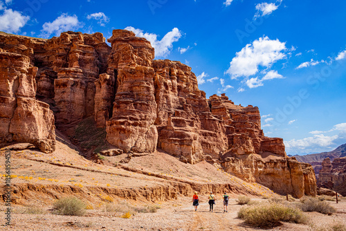 Charyn Canyon, Valley of Castles. The excellence of Kazakhstan. Panorama of natural unusual landscape