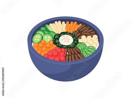 Colorful Vegetable and Beef Rice Bowl Meal