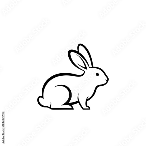 Simple Line Art of a Rabbit Silhouette for Branding and Design