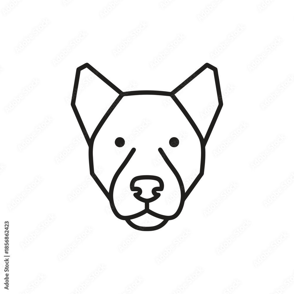 Obraz premium Minimalist Dog Face Icon Design Head Outline Art