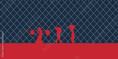 World refugee day background. Refugee template banner